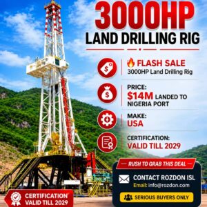 3000HP Land Drilling Rig for Sale – USA-Made Rig Available for Immediate Acquisition in Nigeria