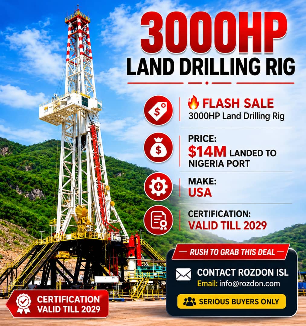 3000HP Land Drilling Rig for Sale – USA-Made Rig Available for Immediate Acquisition in Nigeria